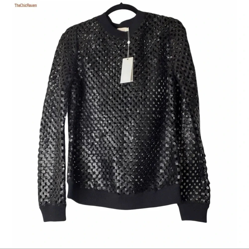 Tory Burch Lansing Open Knit Merino Sweater